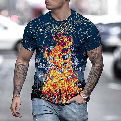 Men's Unisex Tee T shirt Shirt 3D Print Graphic Prints Flame Print Short Sleeve Daily Tops Casual Designer Big and Tall Blue
Men's Unisex Tee T shirt Shirt 3D Print Graphic Prints Flame Print Short Sleeve Daily Tops Casual Designer Big and Tall Blue