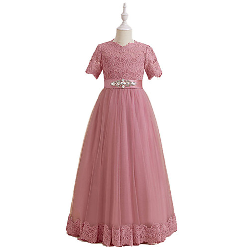 A-Line Floor Length Flower Girl Dresses Party Chiffon Short Sleeve Jewel Neck with Sash / Ribbon
A-Line Floor Length Flower Girl Dresses Party Chiffon Short Sleeve Jewel Neck with Sash / Ribbon
