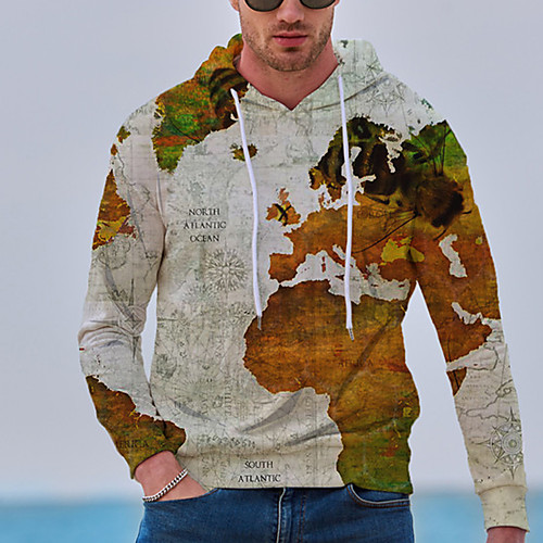Men's Pullover Hoodie Sweatshirt Map Graphic Prints Print Daily Sports 3D Print 3D Print Casual Hoodies Sweatshirts Gray
Men's Pullover Hoodie Sweatshirt Map Graphic Prints Print Daily Sports 3D Print 3D Print Casual Hoodies Sweatshirts Gray