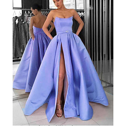 A-Line Beautiful Back Sexy Engagement Prom Dress Strapless Sleeveless Floor Length Satin with Pleats Split 2021
A-Line Beautiful Back Sexy Engagement Prom Dress Strapless Sleeveless Floor Length Satin with Pleats Split 2021