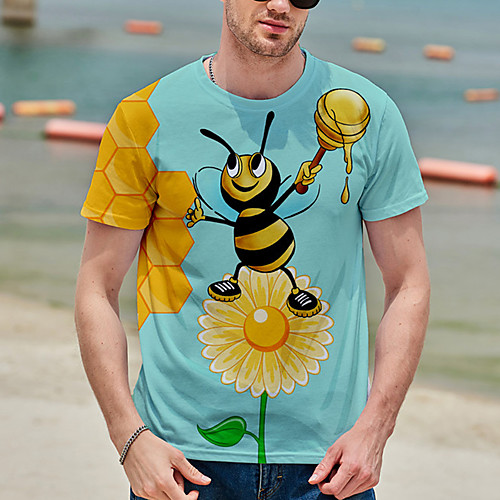Men's Unisex Tee T shirt Shirt 3D Print Graphic Prints Bee Print Short Sleeve Daily Tops Casual Designer Big and Tall Blue
Men's Unisex Tee T shirt Shirt 3D Print Graphic Prints Bee Print Short Sleeve Daily Tops Casual Designer Big and Tall Blue
