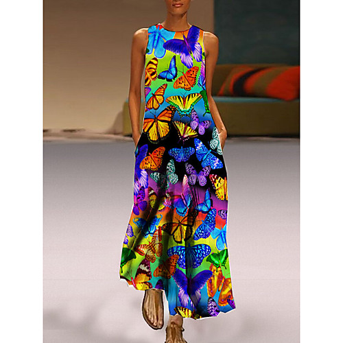 Women's Shift Dress Maxi long Dress Blue Sleeveless Butterfly Animal Print Spring Summer Round Neck Casual Vintage Holiday 2021 S M L XL XXL 3XL
Women's Shift Dress Maxi long Dress Blue Sleeveless Butterfly Animal Print Spring Summer Round Neck Casual Vintage Holiday 2021 S M L XL XXL 3XL