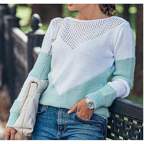 Women's Casual Pure Color Color Block Solid Color Color Block Pullover Sweater Long Sleeve Sweater Cardigans Round Neck Fall Winter Blushing Pink Gray White
Women's Casual Pure Color Color Block Solid Color Color Block Pullover Sweater Long Sleeve Sweater Cardigans Round Neck Fall Winter Blushing Pink Gray White