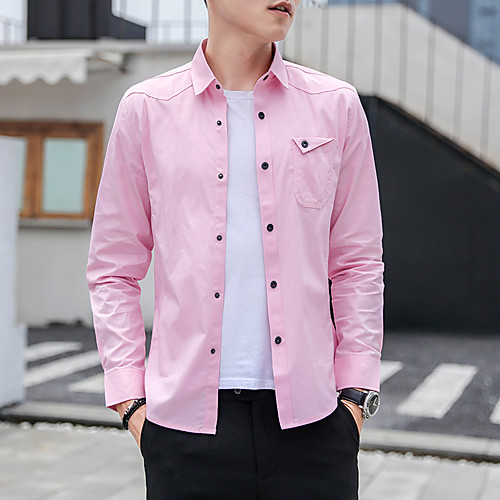 Men's Shirt non-printing Solid Color Long Sleeve Casual Tops Cotton Simple Wine Blue Blushing Pink
Men's Shirt non-printing Solid Color Long Sleeve Casual Tops Cotton Simple Wine Blue Blushing Pink