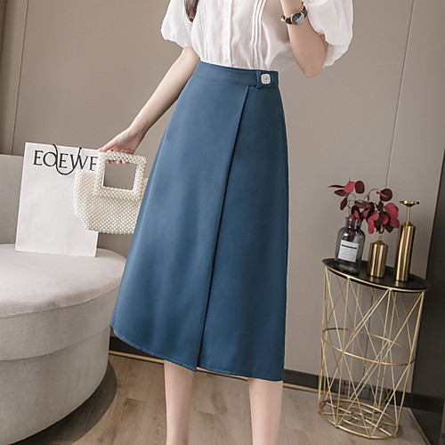 Women's Office / Career Date Basic Streetwear Calf-Length Skirts Solid Colored Split Blue Black
Women's Office / Career Date Basic Streetwear Calf-Length Skirts Solid Colored Split Blue Black