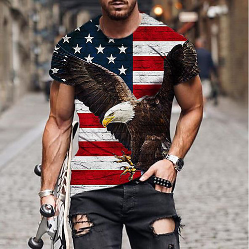 Men's Tee T shirt Shirt 3D Print Graphic Eagle American Flag Independence Day Plus Size Short Sleeve Casual Tops Basic Designer Slim Fit Big and Tall Black / Summer
Men's Tee T shirt Shirt 3D Print Graphic Eagle American Flag Independence Day Plus Size Short Sleeve Casual Tops Basic Designer Slim Fit Big and Tall Black / Summer