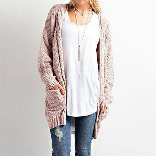 Women's Knitted Solid Color Cardigan Cotton Long Sleeve Sweater Cardigans Deep V Fall Winter Blushing Pink Gray Khaki
Women's Knitted Solid Color Cardigan Cotton Long Sleeve Sweater Cardigans Deep V Fall Winter Blushing Pink Gray Khaki