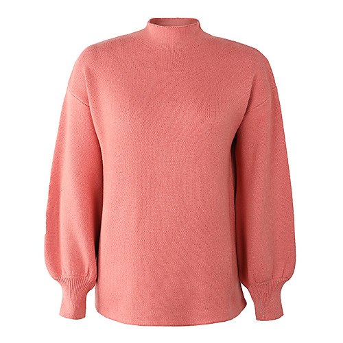 Women's Casual Pure Color Solid Color Pullover Sweater Co-ords Long Sleeve Sweater Cardigans High Neck Fall Spring Brick red White
Women's Casual Pure Color Solid Color Pullover Sweater Co-ords Long Sleeve Sweater Cardigans High Neck Fall Spring Brick red White