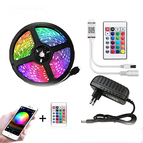 LED Strip Lights 5m Flexible LED Light Strips Light Sets String Lights 150 LEDs 5050 SMD 10mm 1 24Keys Remote Controller 1 x 12V 2A Adapter 1 set RGB Red Blue Christmas New Year's APP Control Decorative Self-adhesive
LED Strip Lights 5m Flexible LED Light Strips Light Sets String Lights 150 LEDs 5050 SMD 10mm 1 24Keys Remote Controller 1 x 12V 2A Adapter 1 set RGB Red Blue Christmas New Year's APP Control Decorative Self-adhesive