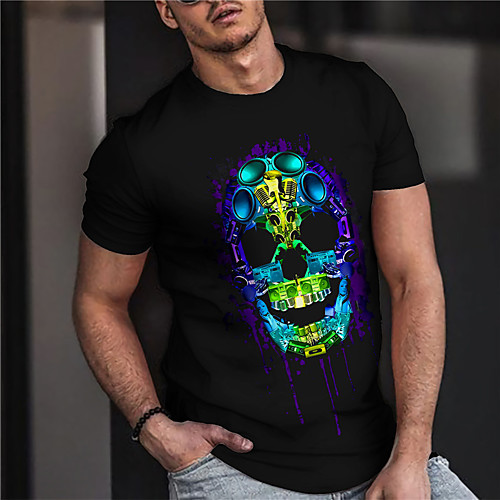 Men's Unisex Tee T shirt Shirt Hot Stamping Graphic Prints Skull Print Short Sleeve Casual Tops Cotton Basic Designer Big and Tall Black
Men's Unisex Tee T shirt Shirt Hot Stamping Graphic Prints Skull Print Short Sleeve Casual Tops Cotton Basic Designer Big and Tall Black