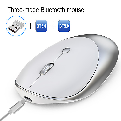 Wireless Mouse 5.0/3.0 Three Mode USB Bluetooth-compatible Silent Mice For Laptop Mac Rechargeable Mouse Slim Design Silver
Wireless Mouse 5.0/3.0 Three Mode USB Bluetooth-compatible Silent Mice For Laptop Mac Rechargeable Mouse Slim Design Silver