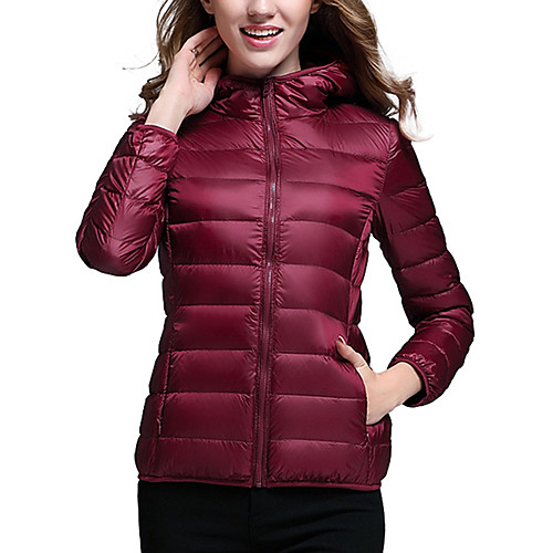 Women's Down Regular Coat Regular Fit Jacket Solid Colored Blue Purple / White Duck Down
Women's Down Regular Coat Regular Fit Jacket Solid Colored Blue Purple / White Duck Down