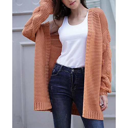 Women's Casual Pure Color Solid Color Cardigan Long Sleeve Sweater Cardigans Open Front Fall Spring Brick red
Women's Casual Pure Color Solid Color Cardigan Long Sleeve Sweater Cardigans Open Front Fall Spring Brick red