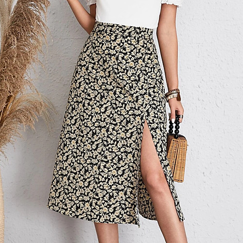 Women's Casual / Daily Weekend Basic Streetwear Capris Skirts Floral / Botanical Split Print Black
Women's Casual / Daily Weekend Basic Streetwear Capris Skirts Floral / Botanical Split Print Black