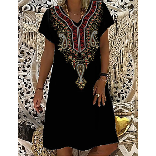 Women's T Shirt Dress Tee Dress Knee Length Dress Black Short Sleeve Floral Abstract Print Summer V Neck Casual Holiday 2021 S M L XL XXL 3XL
Women's T Shirt Dress Tee Dress Knee Length Dress Black Short Sleeve Floral Abstract Print Summer V Neck Casual Holiday 2021 S M L XL XXL 3XL
