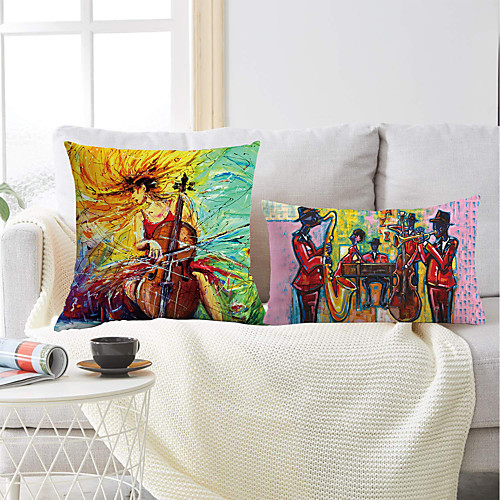 Oil Painting Style Double Side Cushion Cover 2PC Soft Decorative Square Throw Pillow Cover Cushion Case Pillowcase for Bedroom Livingroom Superior Quality Machine Washable Outdoor Cushion for Sofa Couch Bed Chair Vintage Music Band
Oil Painting Style Double Side Cushion Cover 2PC Soft Decorative Square Throw Pillow Cover Cushion Case Pillowcase for Bedroom Livingroom Superior Quality Machine Washable Outdoor Cushion for Sofa Couch Bed Chair Vintage Music Band