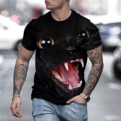 Men's Unisex Tee T shirt Shirt 3D Print Graphic Prints Animal Print Short Sleeve Daily Tops Casual Designer Big and Tall Black
Men's Unisex Tee T shirt Shirt 3D Print Graphic Prints Animal Print Short Sleeve Daily Tops Casual Designer Big and Tall Black