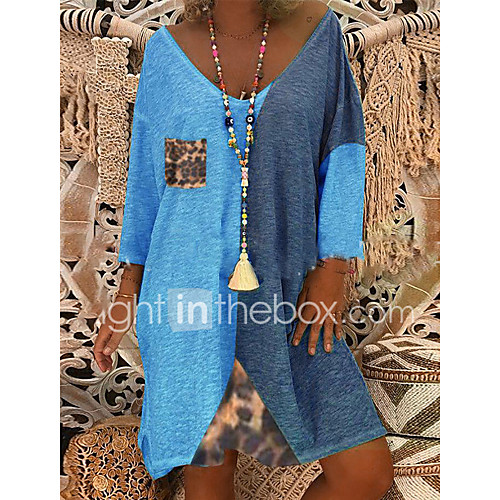 Women's Shift Dress Knee Length Dress Light Blue Green Orange Red Navy Blue 3/4 Length Sleeve Color Block Patchwork Fall Spring V Neck Casual Loose 2021 S M L XL XXL XXXL 4XL 5XL
Women's Shift Dress Knee Length Dress Light Blue Green Orange Red Navy Blue 3/4 Length Sleeve Color Block Patchwork Fall Spring V Neck Casual Loose 2021 S M L XL XXL XXXL 4XL 5XL