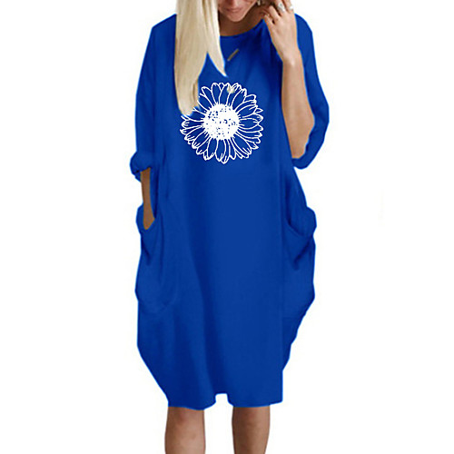 Women's T Shirt Dress Tee Dress Knee Length Dress Blue Yellow Fuchsia Gray Green White Black Long Sleeve Floral Spring Summer Round Neck Casual Oversized 2021 S M L XL XXL 3XL 4XL 5XL
Women's T Shirt Dress Tee Dress Knee Length Dress Blue Yellow Fuchsia Gray Green White Black Long Sleeve Floral Spring Summer Round Neck Casual Oversized 2021 S M L XL XXL 3XL 4XL 5XL
