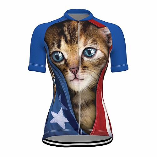 21Grams Women's Short Sleeve Cycling Jersey Summer Spandex Blue Cat 3D American / USA Bike Top Mountain Bike MTB Road Bike Cycling Quick Dry Moisture Wicking Sports Clothing Apparel / Stretchy
21Grams Women's Short Sleeve Cycling Jersey Summer Spandex Blue Cat 3D American / USA Bike Top Mountain Bike MTB Road Bike Cycling Quick Dry Moisture Wicking Sports Clothing Apparel / Stretchy