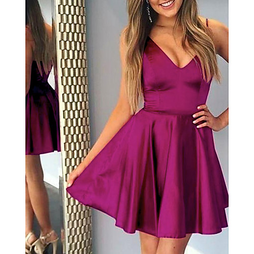 A-Line Reformation Amante Minimalist Engagement Cocktail Party Dress V Neck Sleeveless Short / Mini Charmeuse with Pleats 2021 
A-Line Reformation Amante Minimalist Engagement Cocktail Party Dress V Neck Sleeveless Short / Mini Charmeuse with Pleats 2021