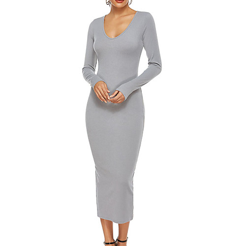 Women's Sweater Jumper Dress Midi Dress Dusty Rose Gray Black Long Sleeve Solid Color Ruched Fall V Neck Casual 2021 S M L XL
Women's Sweater Jumper Dress Midi Dress Dusty Rose Gray Black Long Sleeve Solid Color Ruched Fall V Neck Casual 2021 S M L XL