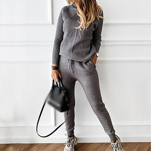 Women's Casual Knitted Solid Color Sweater Co-ords Long Sleeve Sweater Cardigans Turtleneck Fall Winter Wine Gray Green
Women's Casual Knitted Solid Color Sweater Co-ords Long Sleeve Sweater Cardigans Turtleneck Fall Winter Wine Gray Green