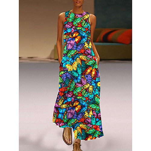 Women's Shift Dress Maxi long Dress Blue Sleeveless Butterfly Animal Print Fall Summer Round Neck Casual 2021 S M L XL XXL 3XL
Women's Shift Dress Maxi long Dress Blue Sleeveless Butterfly Animal Print Fall Summer Round Neck Casual 2021 S M L XL XXL 3XL
