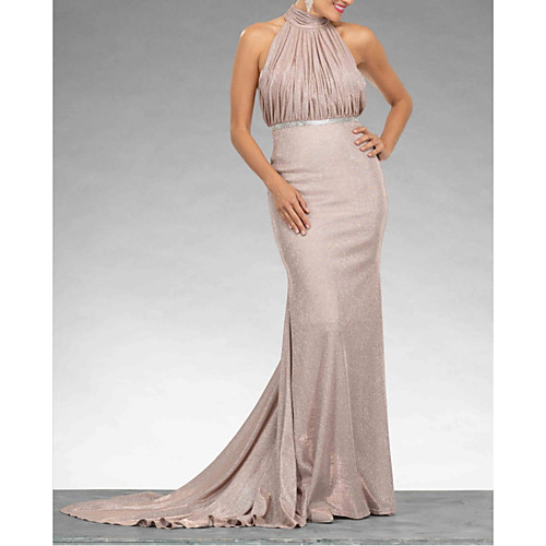 Sheath / Column Mother of the Bride Dress Elegant Sparkle & Shine Halter Neck Sweep / Brush Train Tulle Sequined Sleeveless with Pleats Sequin Ruching 2021
Sheath / Column Mother of the Bride Dress Elegant Sparkle & Shine Halter Neck Sweep / Brush Train Tulle Sequined Sleeveless with Pleats Sequin Ruching 2021