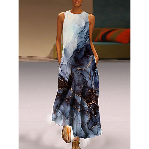 Women's Shift Dress Maxi long Dress Black Sleeveless Color Block Print Fall Summer Round Neck Casual 2021 S M L XL XXL 3XL
Women's Shift Dress Maxi long Dress Black Sleeveless Color Block Print Fall Summer Round Neck Casual 2021 S M L XL XXL 3XL