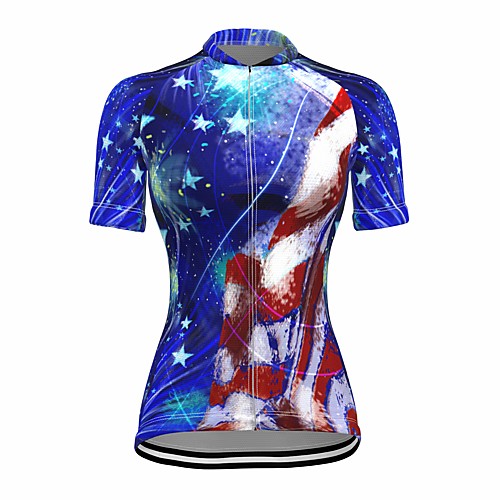 21Grams Women's Short Sleeve Cycling Jersey Summer Spandex Blue American / USA Stars Bike Top Mountain Bike MTB Road Bike Cycling Quick Dry Moisture Wicking Sports Clothing Apparel / Stretchy
21Grams Women's Short Sleeve Cycling Jersey Summer Spandex Blue American / USA Stars Bike Top Mountain Bike MTB Road Bike Cycling Quick Dry Moisture Wicking Sports Clothing Apparel / Stretchy