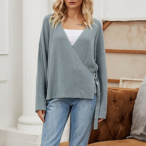 Women's Stylish Knitted Solid Color Cardigan Sweater Long Sleeve Sweater Cardigans V Neck Fall Winter Blue
Women's Stylish Knitted Solid Color Cardigan Sweater Long Sleeve Sweater Cardigans V Neck Fall Winter Blue