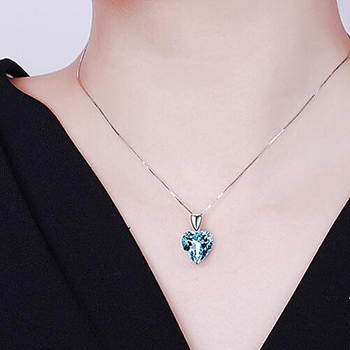 Women's Pendant Necklace Charm Necklace Classic Heart Precious Fashion Copper Silver Plated Glass Blue 45 cm Necklace Jewelry 1pc For Christmas Party Evening Street Gift Birthday Party
Women's Pendant Necklace Charm Necklace Classic Heart Precious Fashion Copper Silver Plated Glass Blue 45 cm Necklace Jewelry 1pc For Christmas Party Evening Street Gift Birthday Party