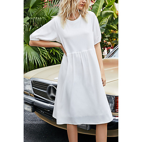 Women's T Shirt Dress Tee Dress Midi Dress White Black Half Sleeve Solid Color Summer Round Neck Casual Holiday 2021 S M L XL
Women's T Shirt Dress Tee Dress Midi Dress White Black Half Sleeve Solid Color Summer Round Neck Casual Holiday 2021 S M L XL