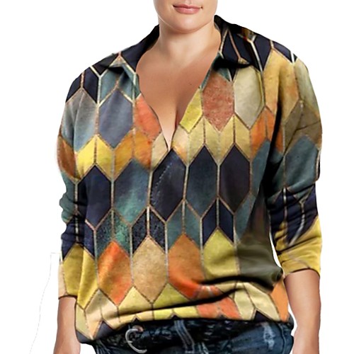 Women's Plus Size Tops Polo Multi Color Square Zipper Long Sleeve Collar Casual Polos Spring Summer V-neck blue Zipper pink Zipper blue Big Size L XL XXL XXXL 3XL
Women's Plus Size Tops Polo Multi Color Square Zipper Long Sleeve Collar Casual Polos Spring Summer V-neck blue Zipper pink Zipper blue Big Size L XL XXL XXXL 3XL