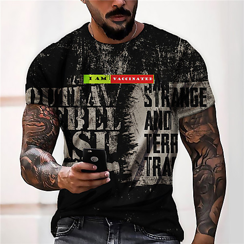 Men's Unisex Tee T shirt Shirt 3D Print Graphic Prints Letter Print Short Sleeve Daily Tops Casual Designer Big and Tall Black
Men's Unisex Tee T shirt Shirt 3D Print Graphic Prints Letter Print Short Sleeve Daily Tops Casual Designer Big and Tall Black