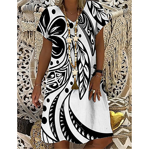 Women's T Shirt Dress Tee Dress Knee Length Dress White Short Sleeve Print Geometric Print Summer V Neck Casual 2021 S M L XL XXL 3XL
Women's T Shirt Dress Tee Dress Knee Length Dress White Short Sleeve Print Geometric Print Summer V Neck Casual 2021 S M L XL XXL 3XL