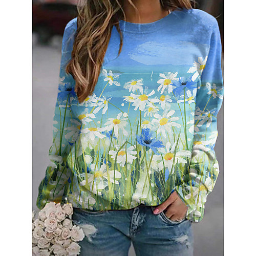 Women's Sweatshirt Pullover Floral Scenery 3D 3D Print Daily Sports 3D Print Active Streetwear Hoodies Sweatshirts Blue
Women's Sweatshirt Pullover Floral Scenery 3D 3D Print Daily Sports 3D Print Active Streetwear Hoodies Sweatshirts Blue