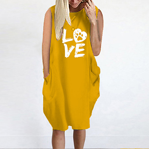 Women's T Shirt Dress Tee Dress Knee Length Dress Blue Yellow Fuchsia Gray Green White Black Sleeveless Letter Summer Round Neck Casual Oversized 2021 S M L XL XXL 3XL 4XL 5XL
Women's T Shirt Dress Tee Dress Knee Length Dress Blue Yellow Fuchsia Gray Green White Black Sleeveless Letter Summer Round Neck Casual Oversized 2021 S M L XL XXL 3XL 4XL 5XL