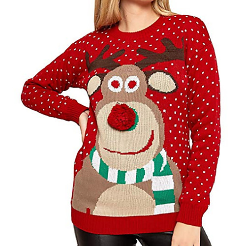 Women's Christmas Printing Christmas Pullover Sweater Co-ords Long Sleeve Sweater Cardigans Round Neck Fall Winter Blue Gray Black
Women's Christmas Printing Christmas Pullover Sweater Co-ords Long Sleeve Sweater Cardigans Round Neck Fall Winter Blue Gray Black