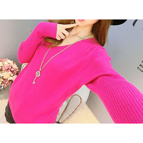 Women's Solid Color Pullover Sweater Long Sleeve Sweater Cardigans Round Neck Blue Yellow Blushing Pink
Women's Solid Color Pullover Sweater Long Sleeve Sweater Cardigans Round Neck Blue Yellow Blushing Pink
