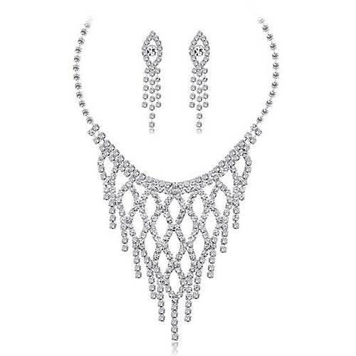Women's White Synthetic Diamond Jewelry Set Bridal Jewelry Sets Classic Cute Earrings Jewelry Silver For Wedding Party Evening Gift Formal
Women's White Synthetic Diamond Jewelry Set Bridal Jewelry Sets Classic Cute Earrings Jewelry Silver For Wedding Party Evening Gift Formal