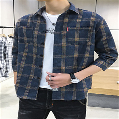 Men's Shirt Tartan 3/4 Length Sleeve Daily Tops Casual Army Green Navy Blue
Men's Shirt Tartan 3/4 Length Sleeve Daily Tops Casual Army Green Navy Blue
