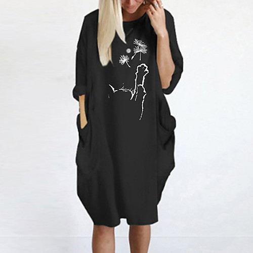Women's T Shirt Dress Tee Dress Knee Length Dress Blue Yellow Fuchsia Gray Green White Black Long Sleeve Print Cat Spring Summer Round Neck Casual Oversized 2021 S M L XL XXL 3XL 4XL 5XL
Women's T Shirt Dress Tee Dress Knee Length Dress Blue Yellow Fuchsia Gray Green White Black Long Sleeve Print Cat Spring Summer Round Neck Casual Oversized 2021 S M L XL XXL 3XL 4XL 5XL