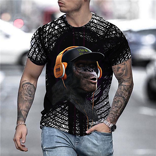 Men's Unisex Tee T shirt Shirt 3D Print Graphic Prints Orangutan Print Short Sleeve Daily Tops Casual Designer Big and Tall Black
Men's Unisex Tee T shirt Shirt 3D Print Graphic Prints Orangutan Print Short Sleeve Daily Tops Casual Designer Big and Tall Black