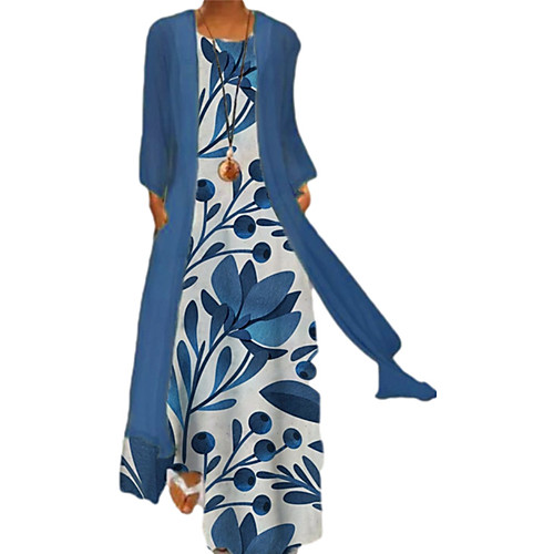 Women's Two Piece Dress Maxi long Dress Blue Purple Yellow Dusty Rose Lavender Navy Blue Light Blue Long Sleeve Floral Pocket Print Summer Round Neck Casual 2021 M L XL XXL 3XL 4XL
Women's Two Piece Dress Maxi long Dress Blue Purple Yellow Dusty Rose Lavender Navy Blue Light Blue Long Sleeve Floral Pocket Print Summer Round Neck Casual 2021 M L XL XXL 3XL 4XL
