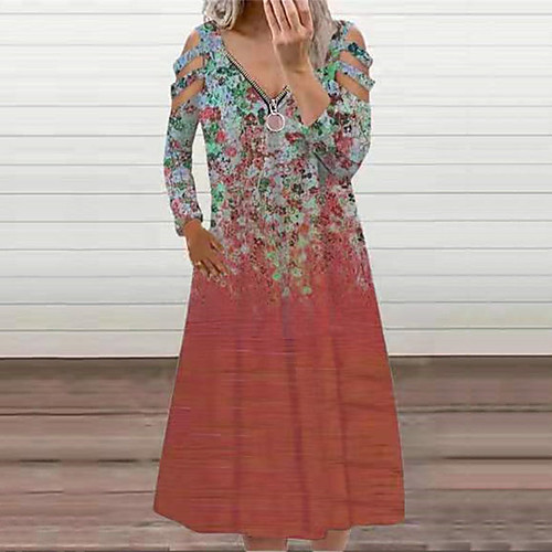 Women's A Line Dress Knee Length Dress Purple Green Orange Light Blue Long Sleeve Floral Zipper Print Fall Summer V Neck Casual 2021 S M L XL XXL
Women's A Line Dress Knee Length Dress Purple Green Orange Light Blue Long Sleeve Floral Zipper Print Fall Summer V Neck Casual 2021 S M L XL XXL
