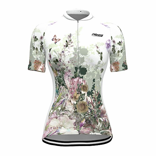 21Grams Women's Short Sleeve Cycling Jersey Summer Spandex White Floral Botanical Bike Top Mountain Bike MTB Road Bike Cycling Quick Dry Moisture Wicking Sports Clothing Apparel / Stretchy
21Grams Women's Short Sleeve Cycling Jersey Summer Spandex White Floral Botanical Bike Top Mountain Bike MTB Road Bike Cycling Quick Dry Moisture Wicking Sports Clothing Apparel / Stretchy