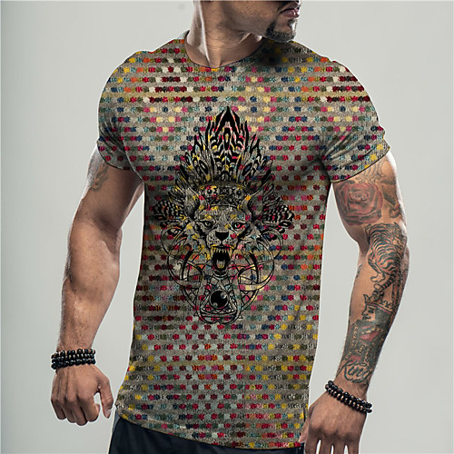 Men's Unisex Tee T shirt Shirt 3D Print Graphic Prints Lion Print Short Sleeve Daily Tops Casual Designer Big and Tall Brown
Men's Unisex Tee T shirt Shirt 3D Print Graphic Prints Lion Print Short Sleeve Daily Tops Casual Designer Big and Tall Brown