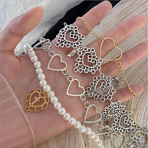 Women's Choker Necklace Necklace Chunky Heart Unique Design Fashion European Rock Imitation Pearl Alloy 28-50 cm Necklace Jewelry 1pc For Party Evening Street Birthday Party Beach Festival
Women's Choker Necklace Necklace Chunky Heart Unique Design Fashion European Rock Imitation Pearl Alloy 28-50 cm Necklace Jewelry 1pc For Party Evening Street Birthday Party Beach Festival
